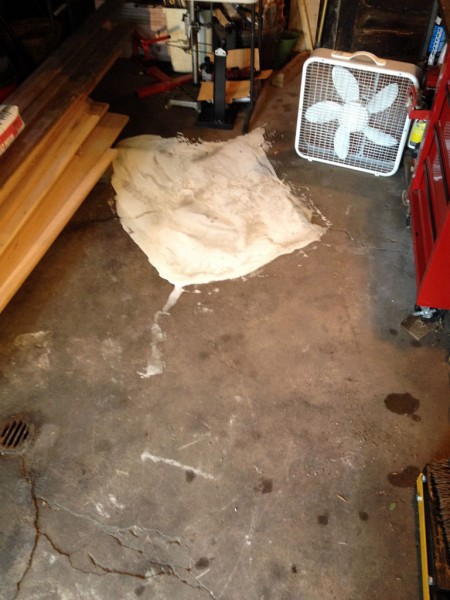 Garage Concrete Floor Area Patched