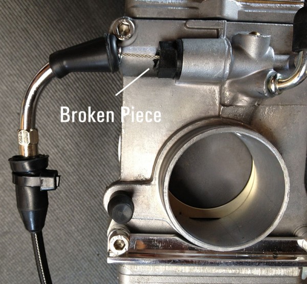 Broken piece of the choke assembly.