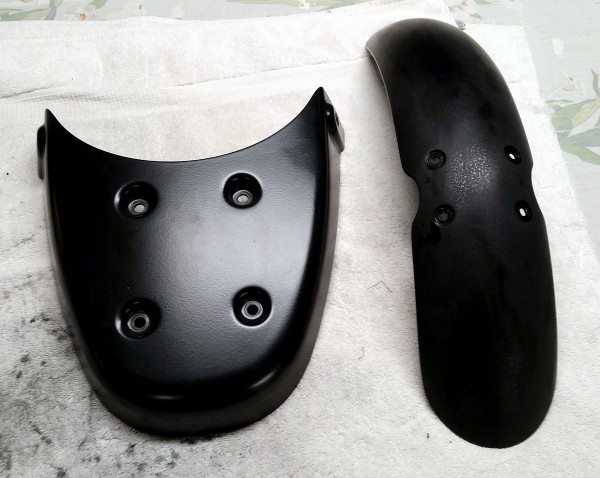 Rear seat panel untouched, and front fender wet sanded once over with 800 grit