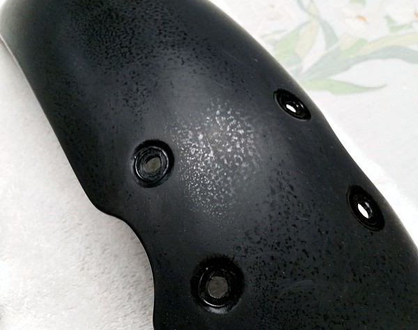 Close up of front fender after one round of 800 grit wet sanding.